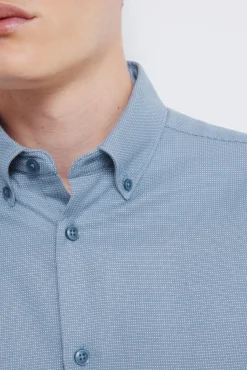 Camisa social estruturada bicolor