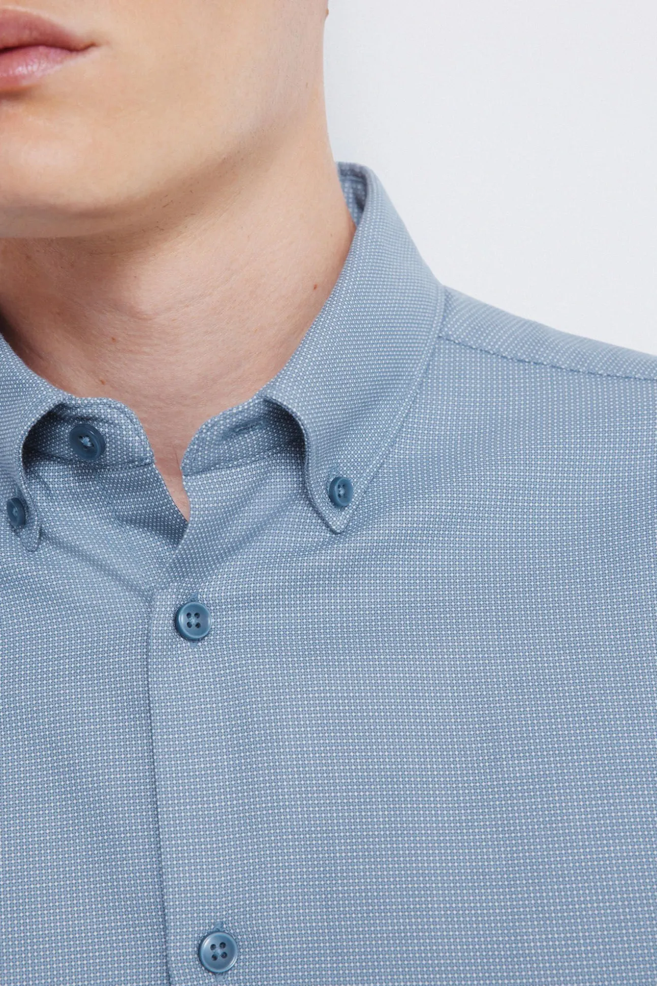 Camisa social estruturada bicolor
