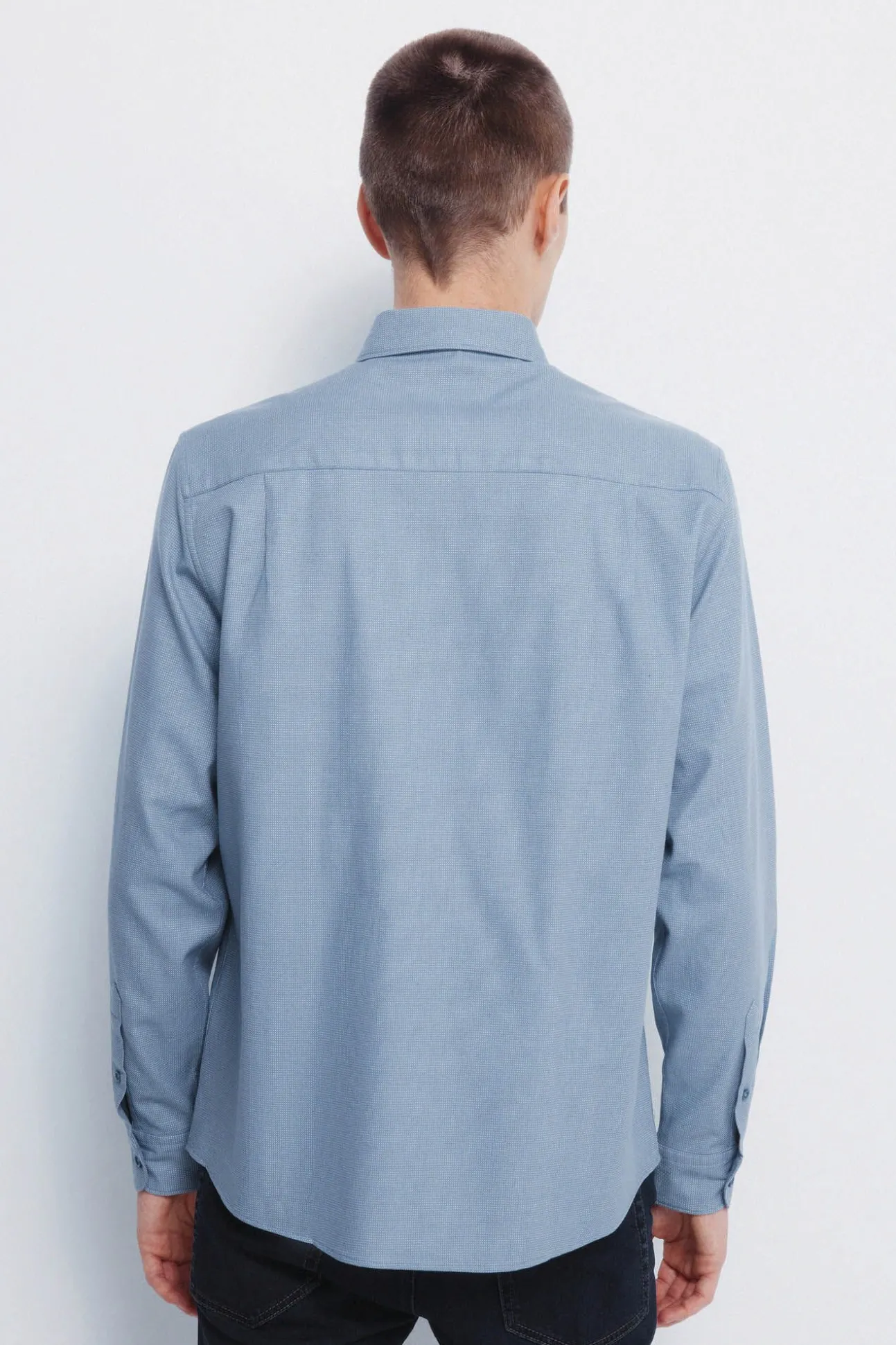 Camisa social estruturada bicolor