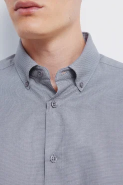 Camisa social estruturada bicolor