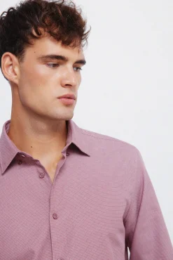 Camisa social estruturada bicolor