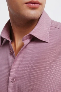 Camisa social estruturada bicolor
