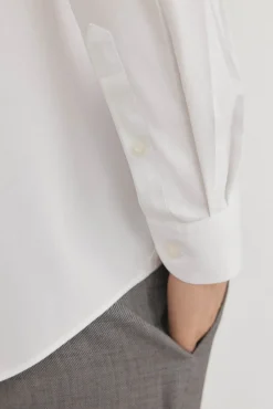 Camisa social lisa que não pode ser passada a ferro + resistente a manchas