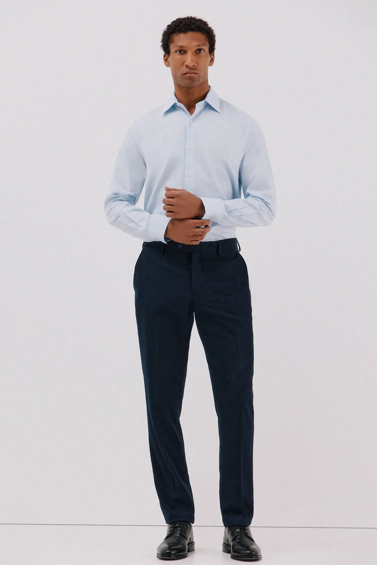 Camisa social pied-de- pied-de-poule tencel