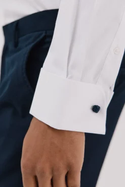Camisa social riscas de algodão tencel