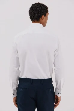 Camisa social riscas de algodão tencel