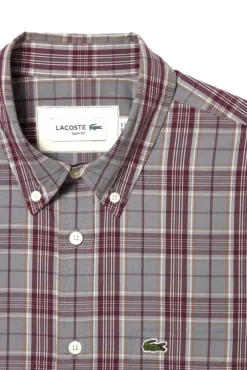 Camisa stretch estampada xadrez para homem
