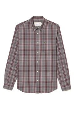 Camisa stretch estampada xadrez para homem