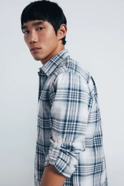 Camisa xadrez de algodão