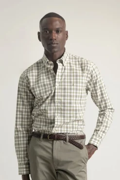 Camisa xadrez de algodão slim fit