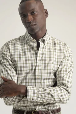 Camisa xadrez de algodão slim fit