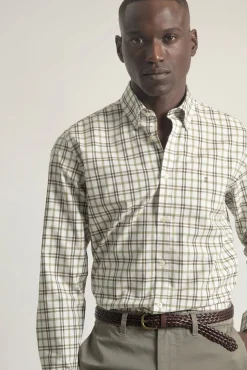 Camisa xadrez de algodão slim fit