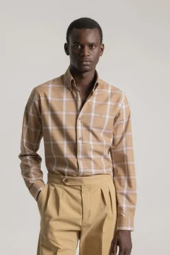 Camisa xadrez de algodão slim fit