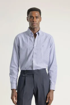Camisa xadrez de algodão slim