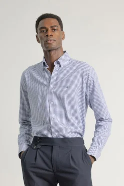 Camisa xadrez de algodão slim