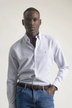 Camisa xadrez de algodão slim fit