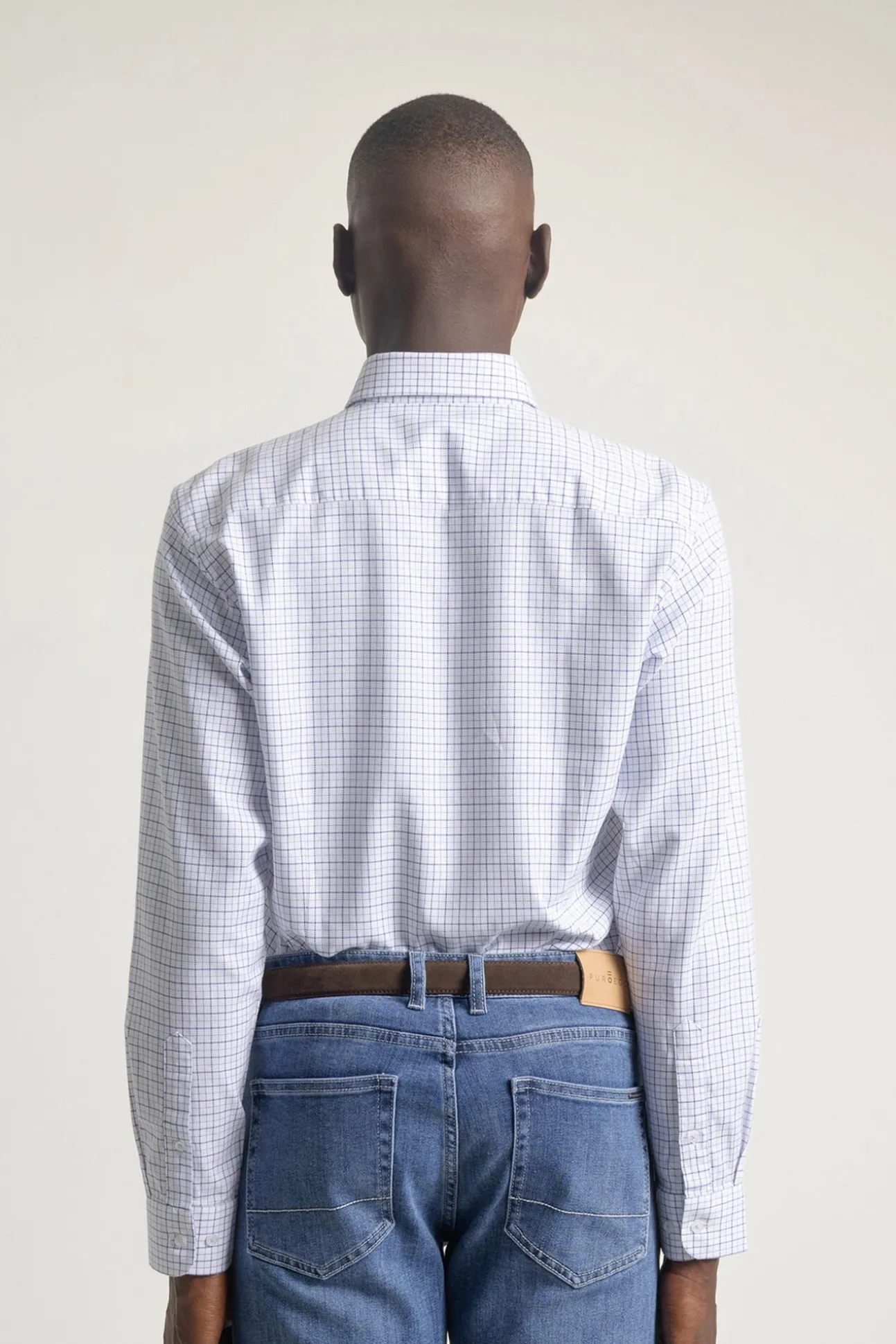 Camisa xadrez de algodão slim fit