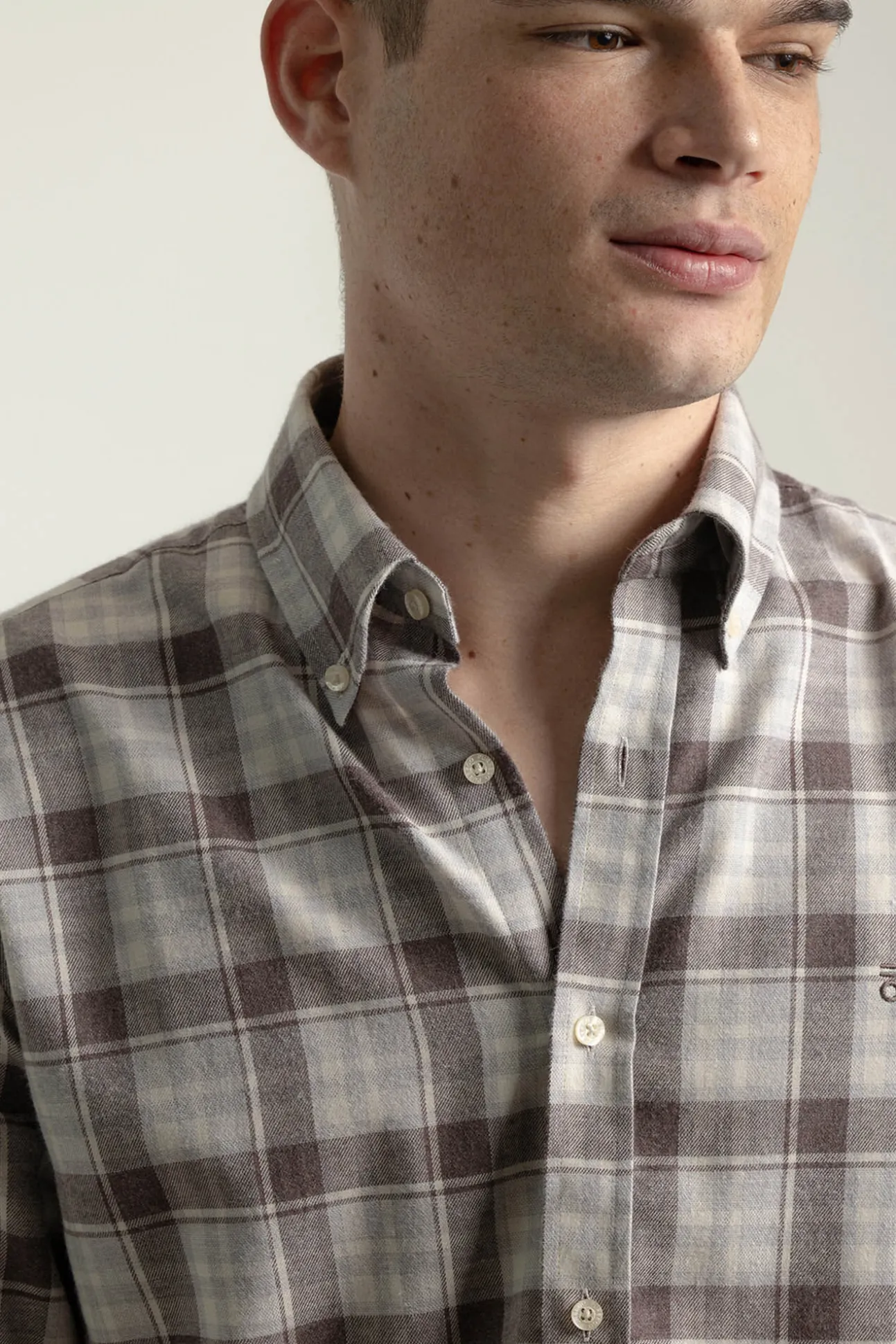 Camisa xadrez de algodão slim fit