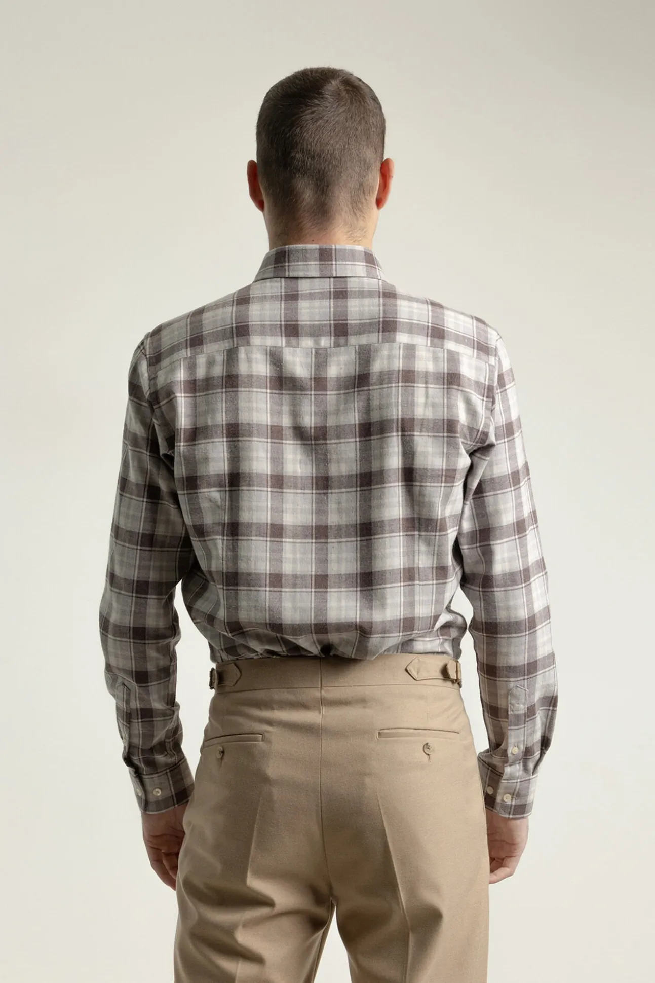 Camisa xadrez de algodão slim fit