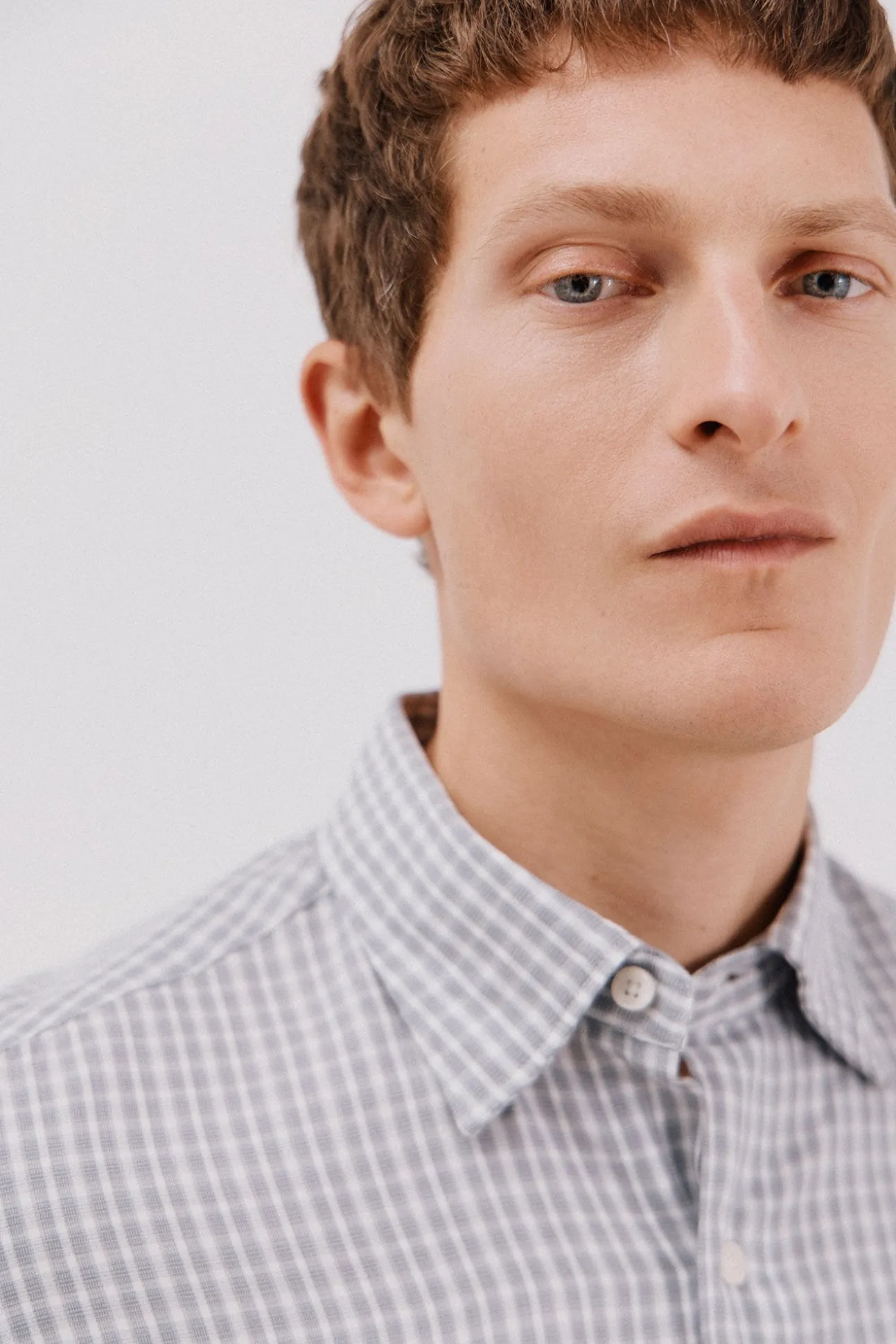 Camisa xadrez de algodão tencel