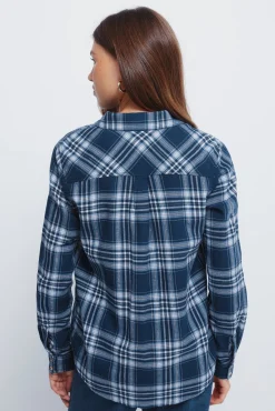 Camisa xadrez lurex com bolso