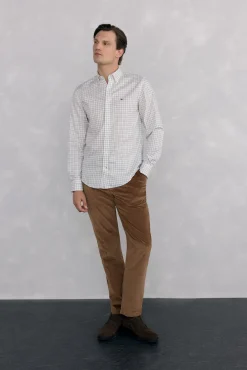 Camisa xadrez Oxford sem passar a ferro
