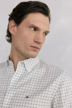 Camisa xadrez Oxford sem passar a ferro