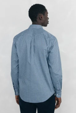 Camisa xadrez Oxford sem passar a ferro