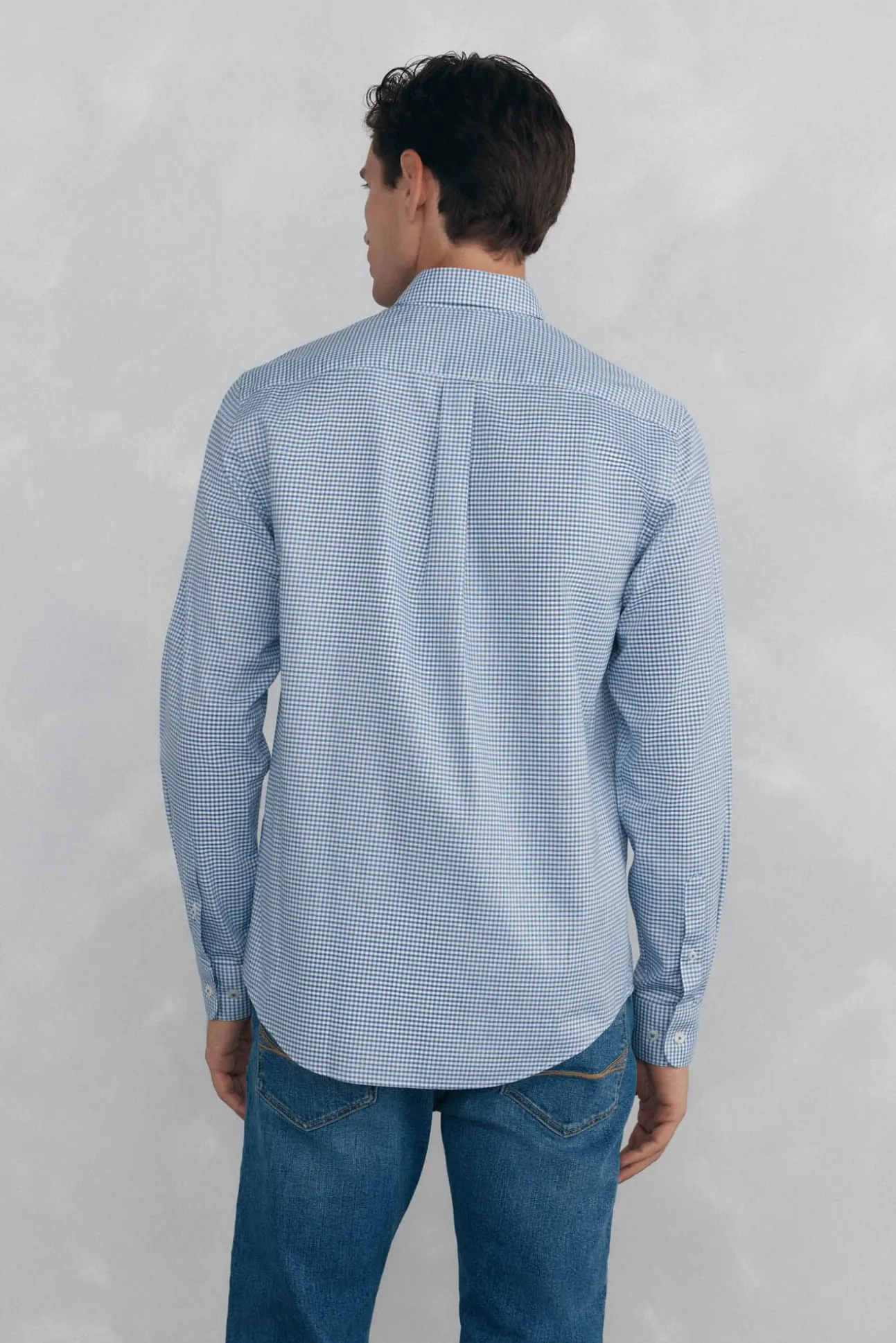 Camisa xadrez Oxford sem passar a ferro