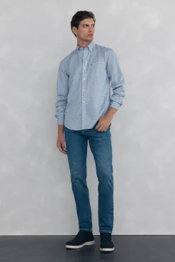 Camisa xadrez Oxford sem passar a ferro
