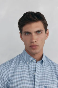 Camisa xadrez Oxford sem passar a ferro
