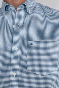 Camisa xadrez Oxford sem passar a ferro