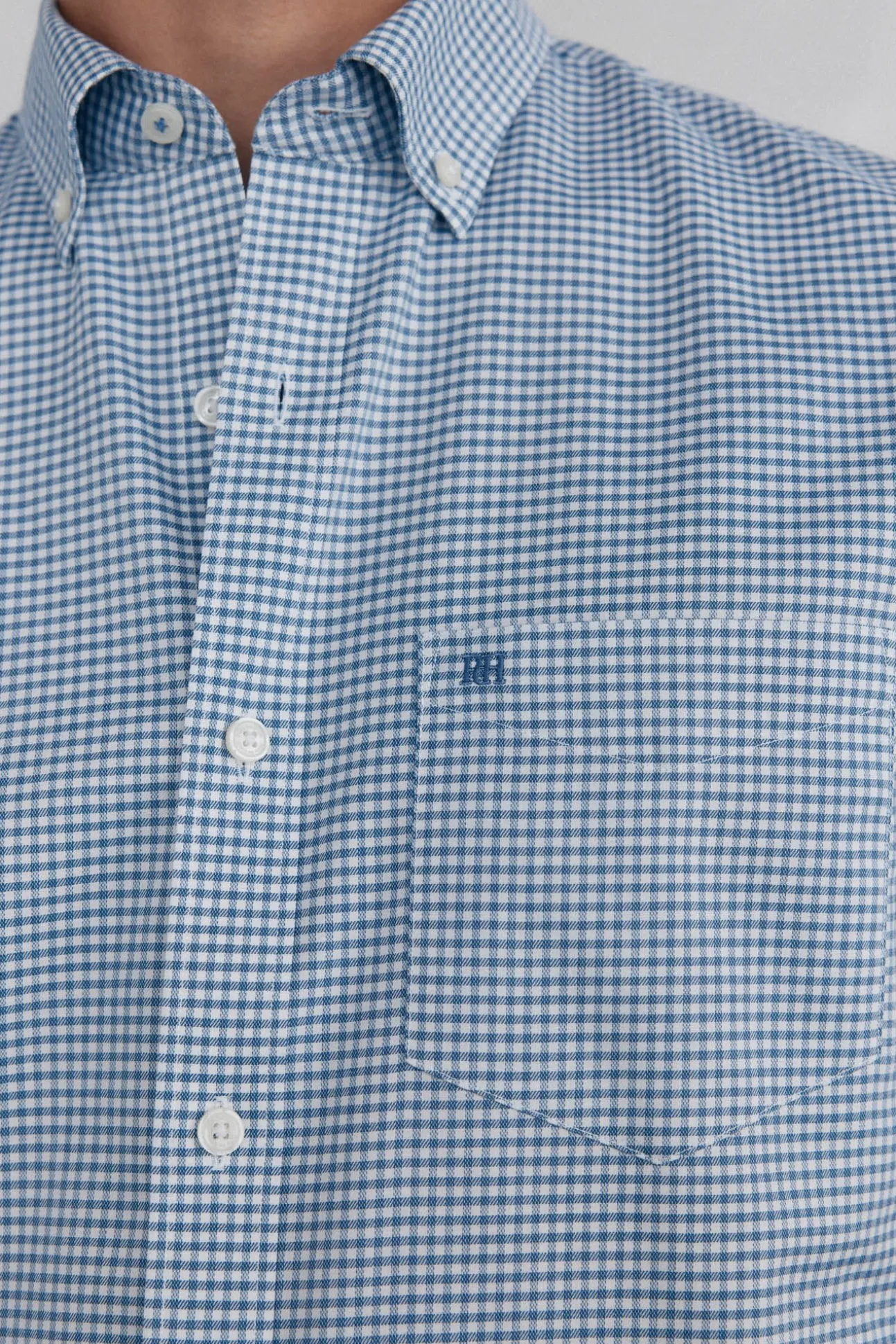 Camisa xadrez Oxford sem passar a ferro