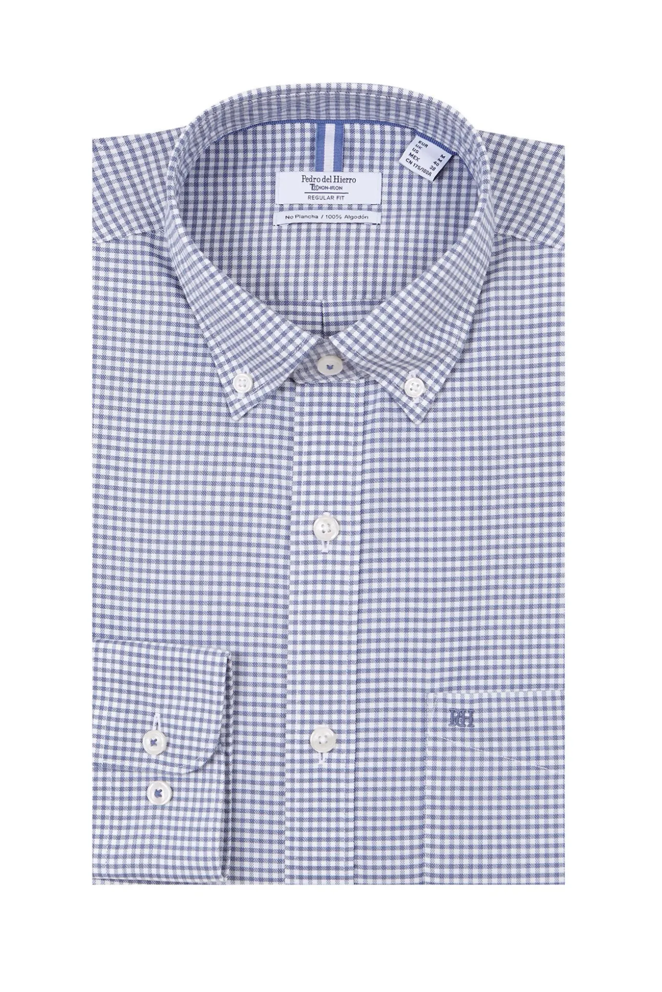Camisa xadrez Oxford sem passar a ferro