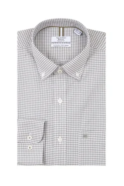 Camisa xadrez Oxford sem passar a ferro