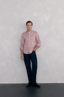 Camisa xadrez Oxford sem passar a ferro