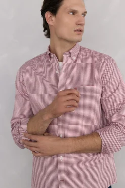 Camisa xadrez Oxford sem passar a ferro