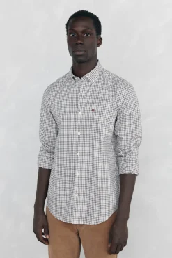 Camisa xadrez Oxford sem passar a ferro