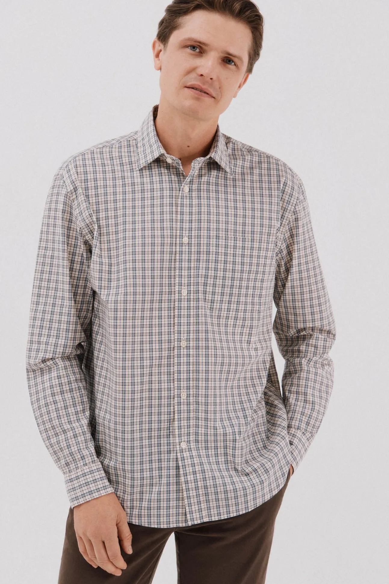 Camisa xadrez popelina