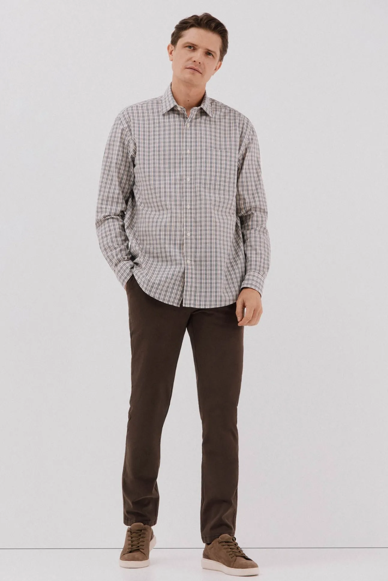 Camisa xadrez popelina