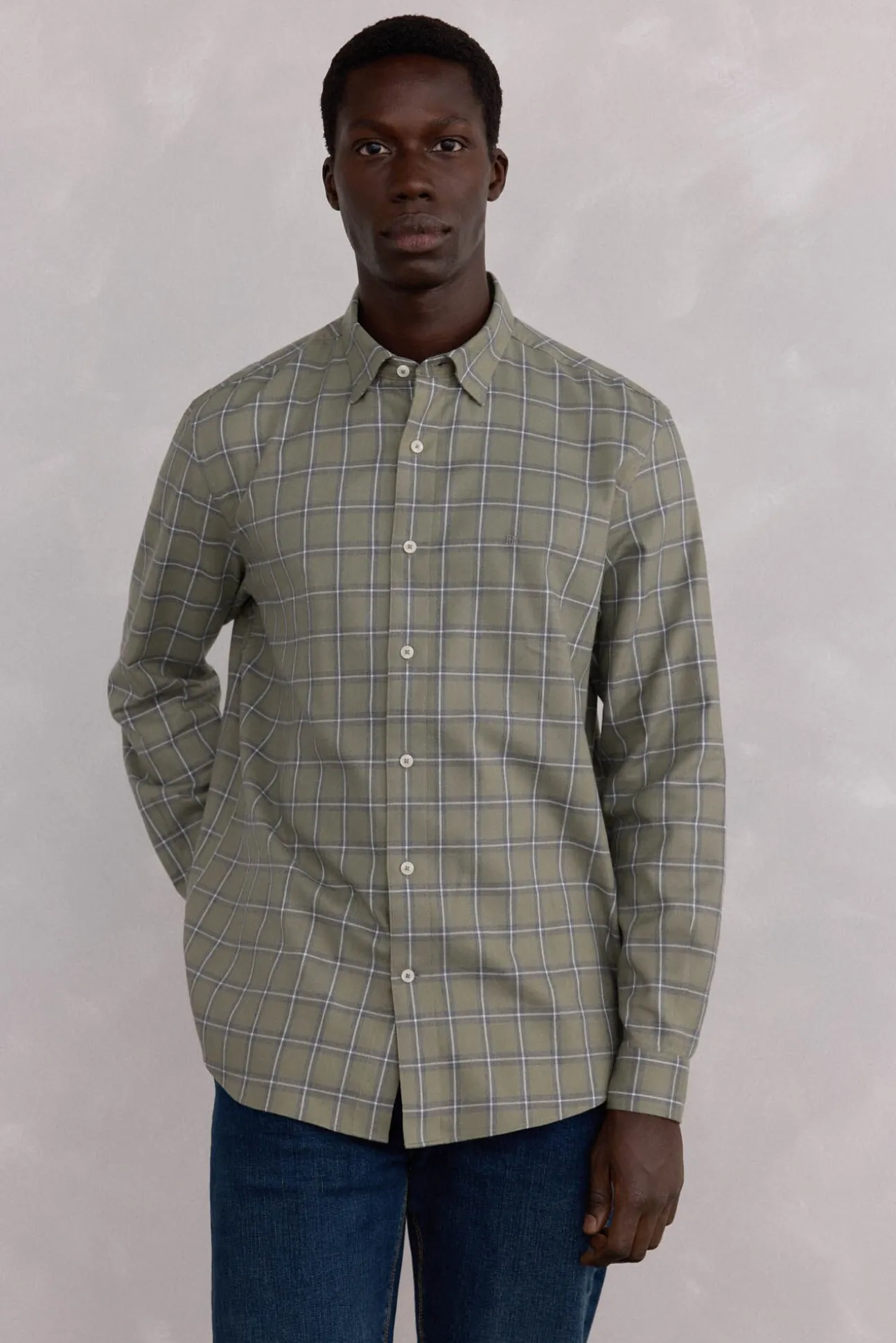 Camisa xadrez tencel
