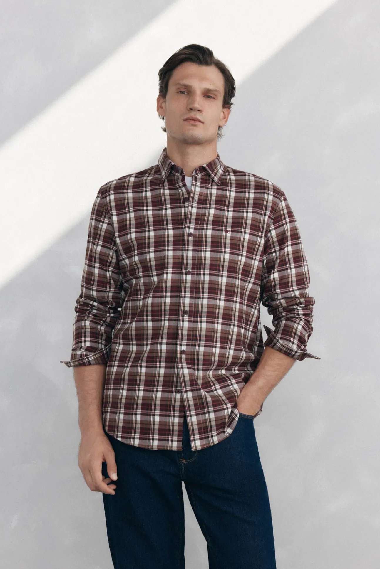 Camisa xadrez tencel