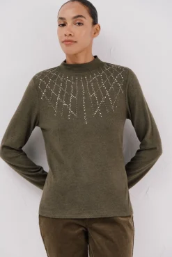 Camiseta com detalhe de strass