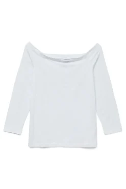 Camiseta de algodão com manga 7/8