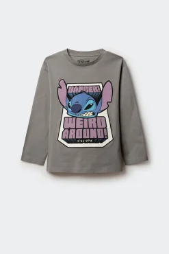 Camiseta de manga comprida Lilo & Stitch para meninos