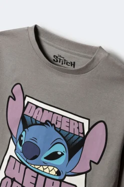 Camiseta de manga comprida Lilo & Stitch para meninos