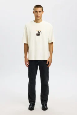 Camiseta de manga curta com estampa 100% algodão orgânico