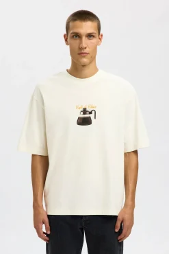 Camiseta de manga curta com estampa 100% algodão orgânico