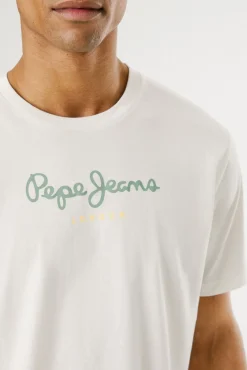 Camiseta de manga curta com logo frontal.