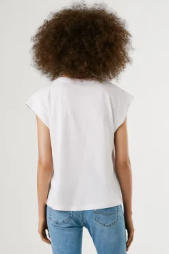 Camiseta de manga curta com logo frontal reto